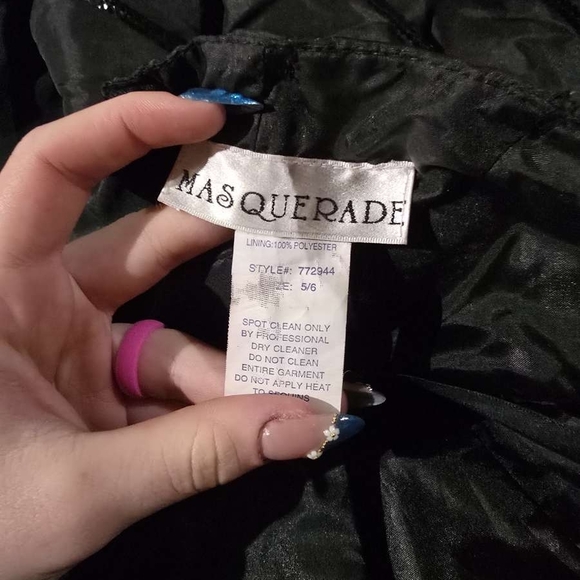 Masquerade Black Satin Dress - Picture 2 of 2